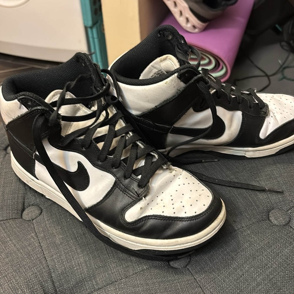 Nike Dunk Highs Black and White